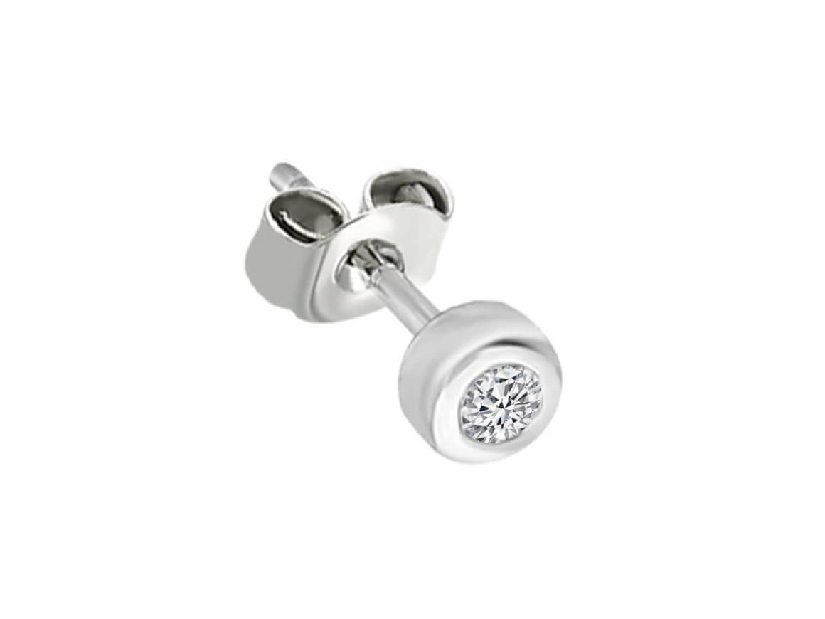 Boucles d'oreilles clous solitaire diamant 0,05 carat pour homme