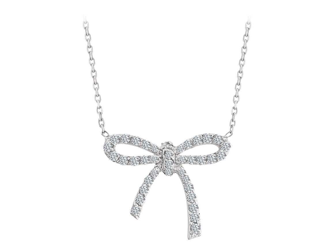 Collier noeud diamant