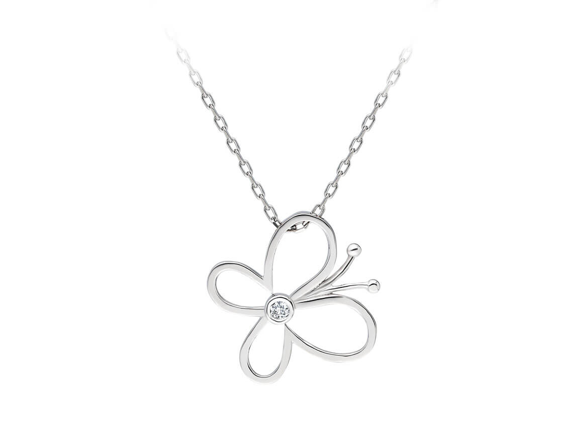 Collier papillon diamant