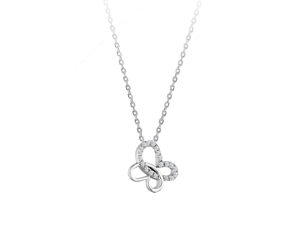 Collier papillon diamant