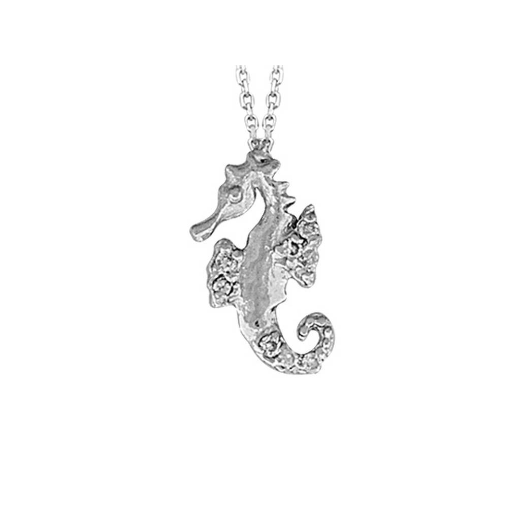 Collier hippocampe en diamant