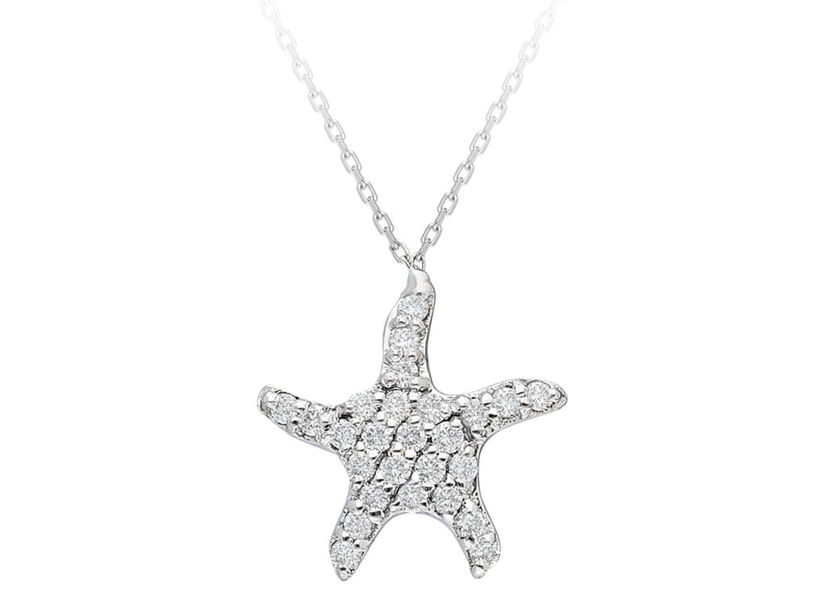 Collier étoile de mer diamant