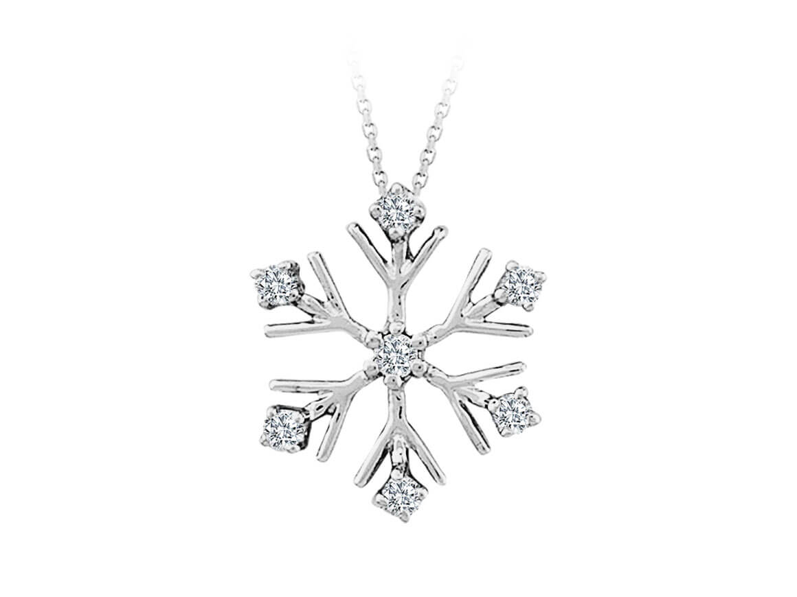 Collier flocon de neige en diamant