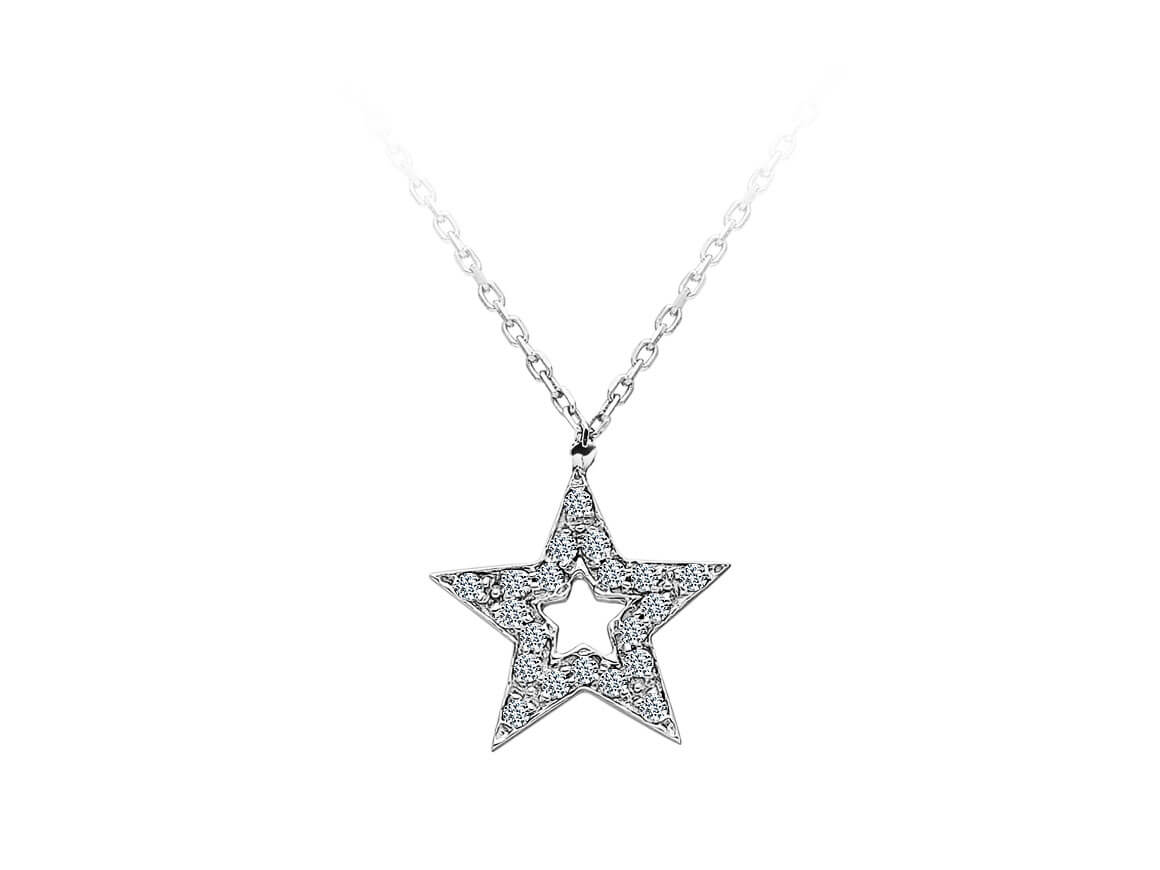 Collier étoile diamant