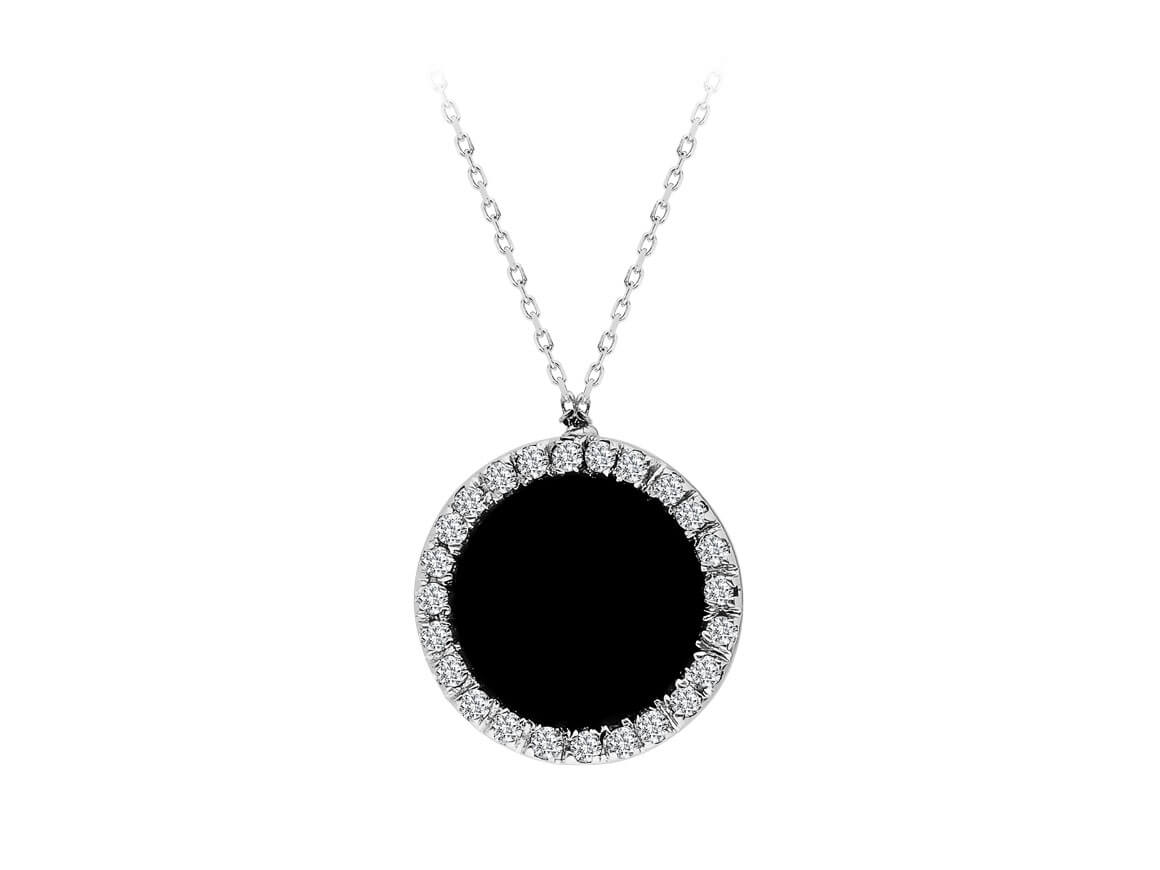 Diamond and Onyx Necklace