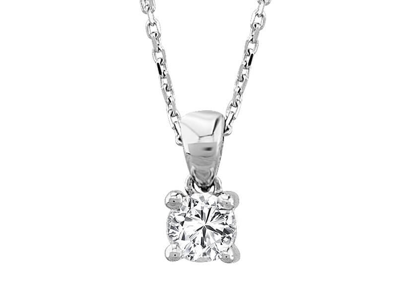 Collier solitaire diamant 0,20 carat