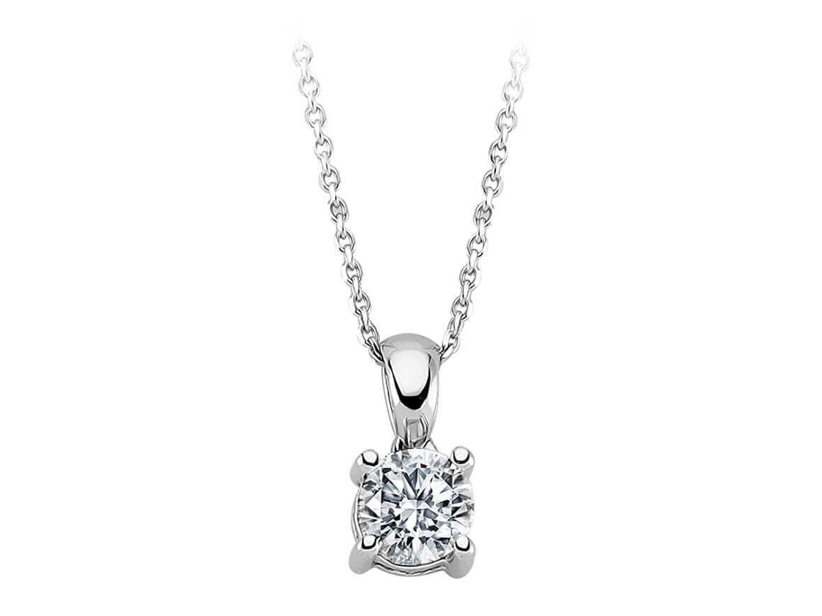 Collier solitaire diamant 0,64 carat
