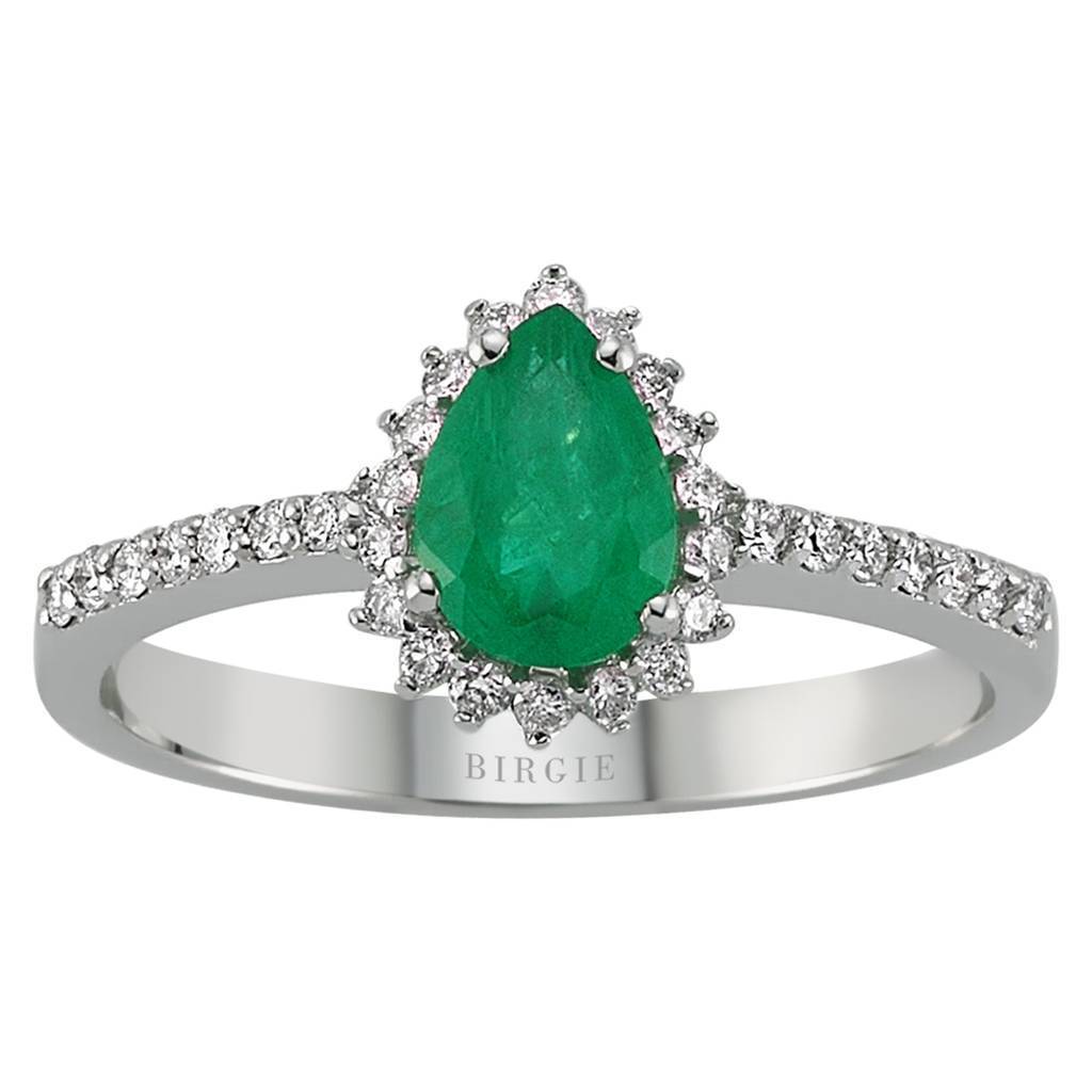 Diamond and Drop Cut Emerald Entourage Ring