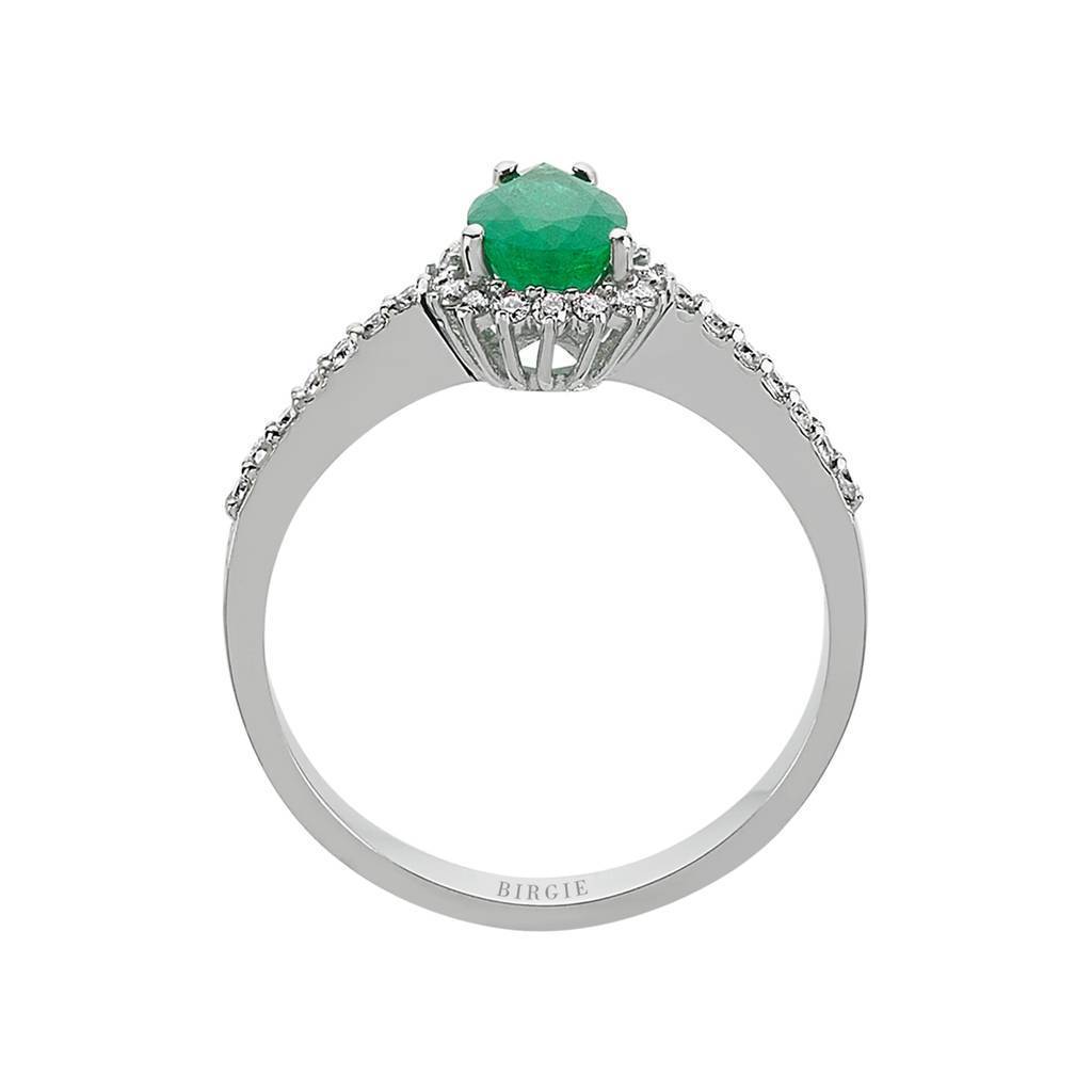 Diamond and Drop Cut Emerald Entourage Ring