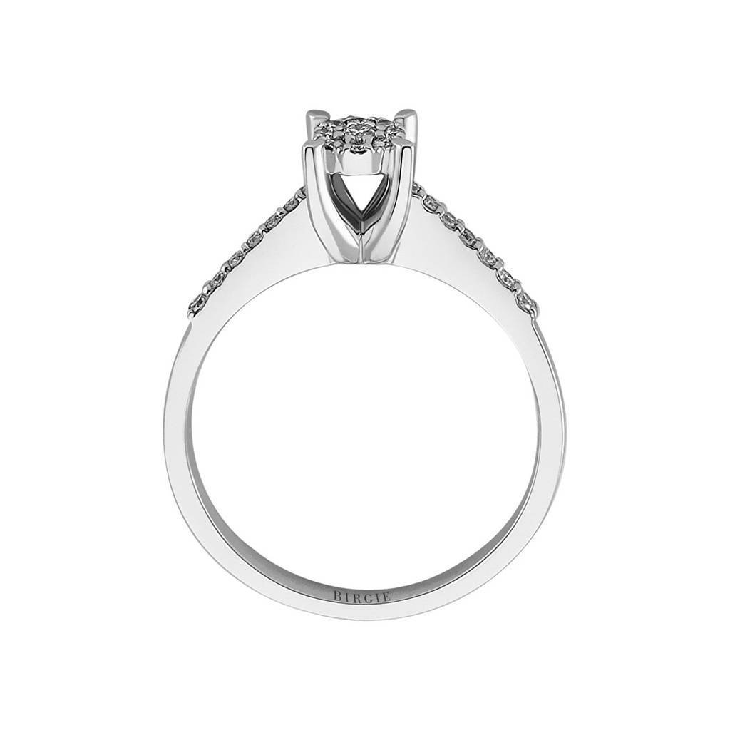 Bague de fiançailles halo de diamants total de 0,17 carat