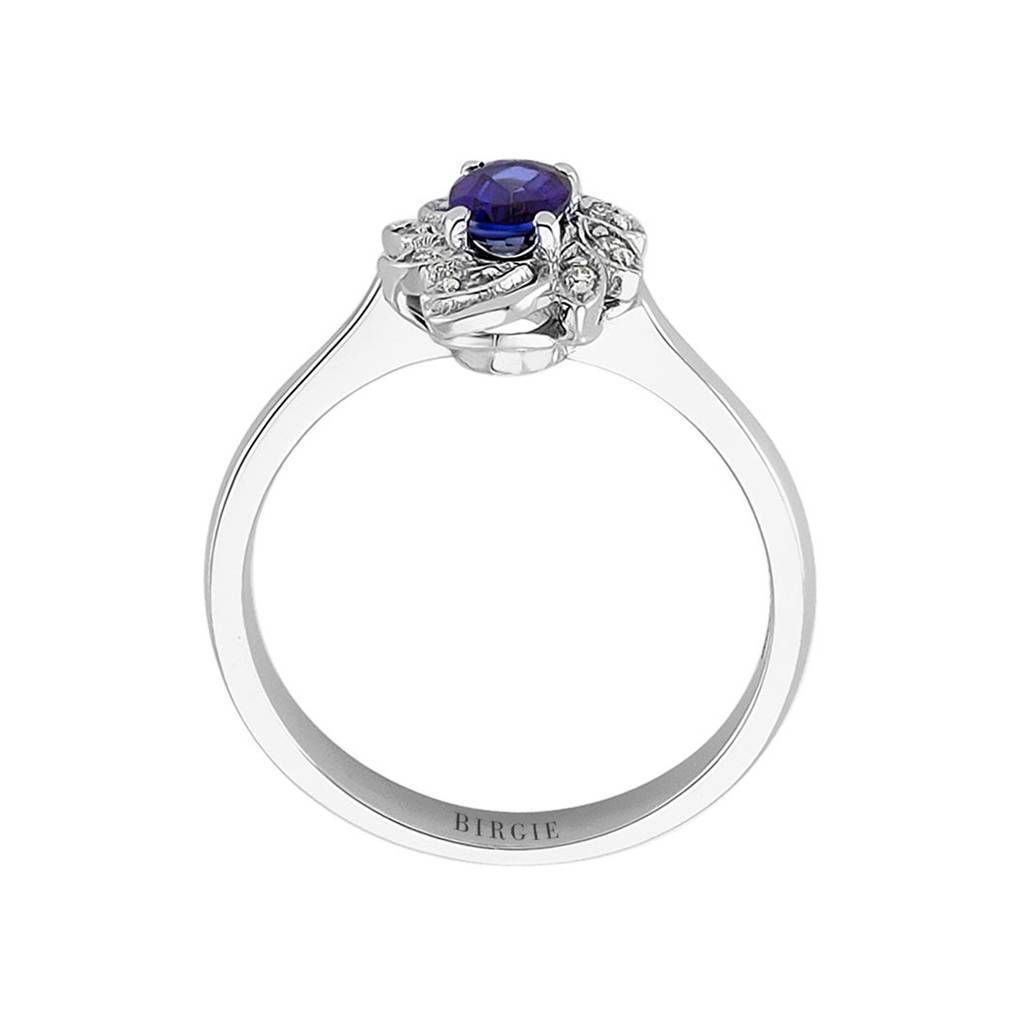 Bague diamant et saphir taille ovale