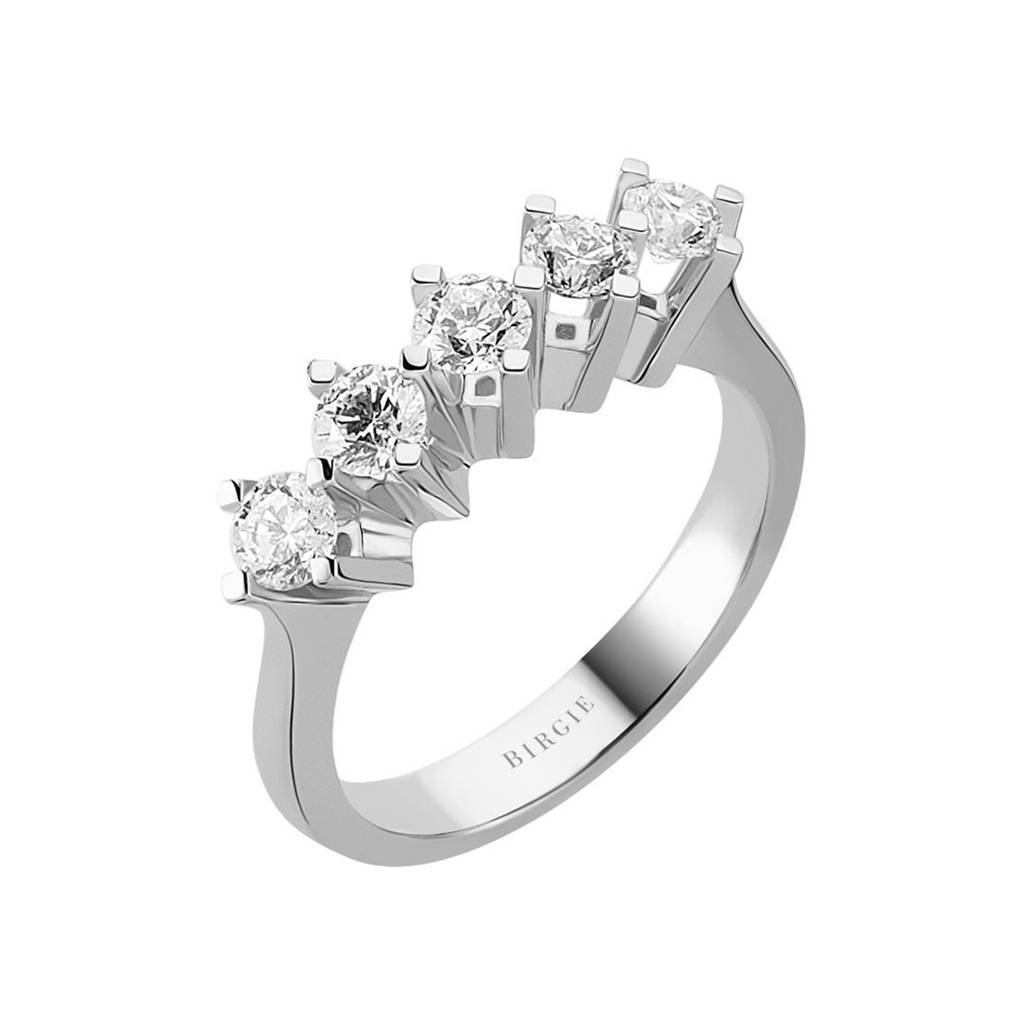 0.93 Carat Diamond 5 Stone Engagement Ring