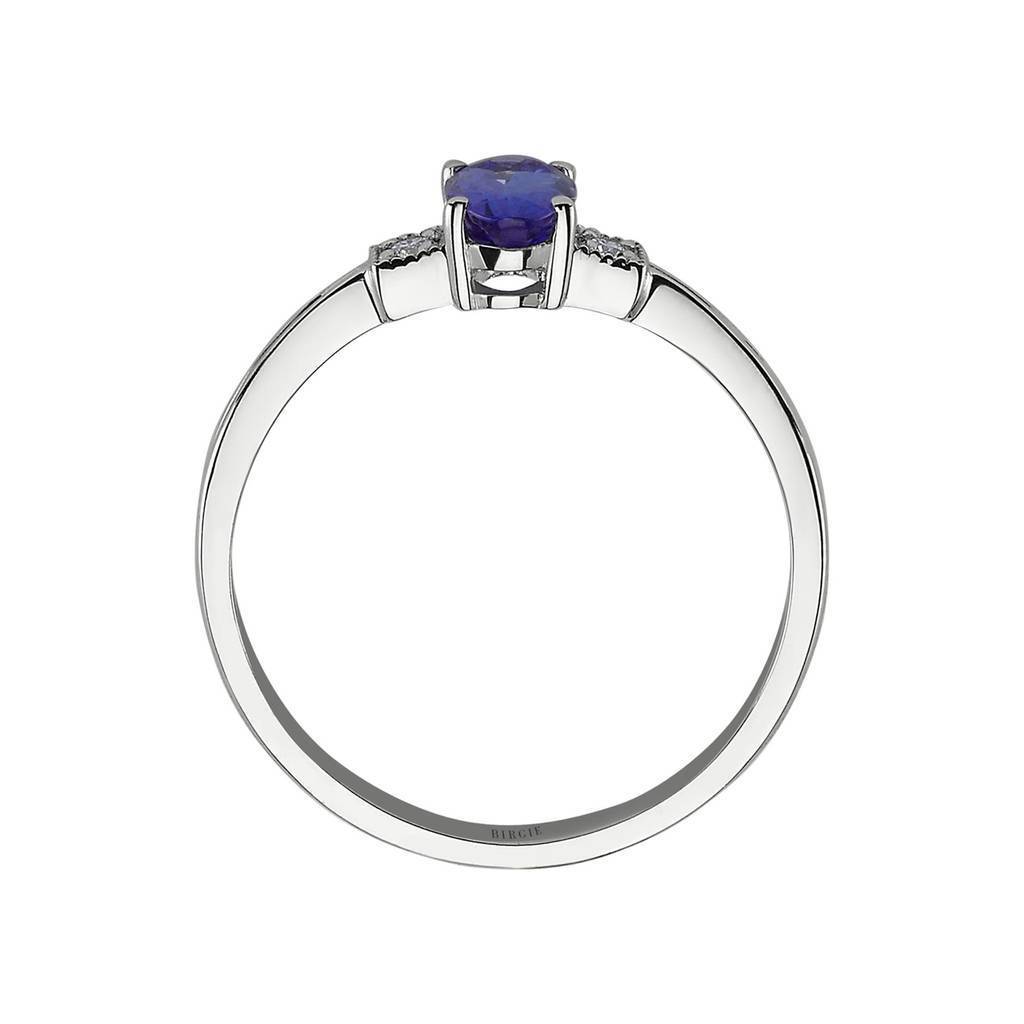 Bague diamant et tanzanite taille ovale