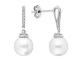 Diamant und Perle Ohrhänger