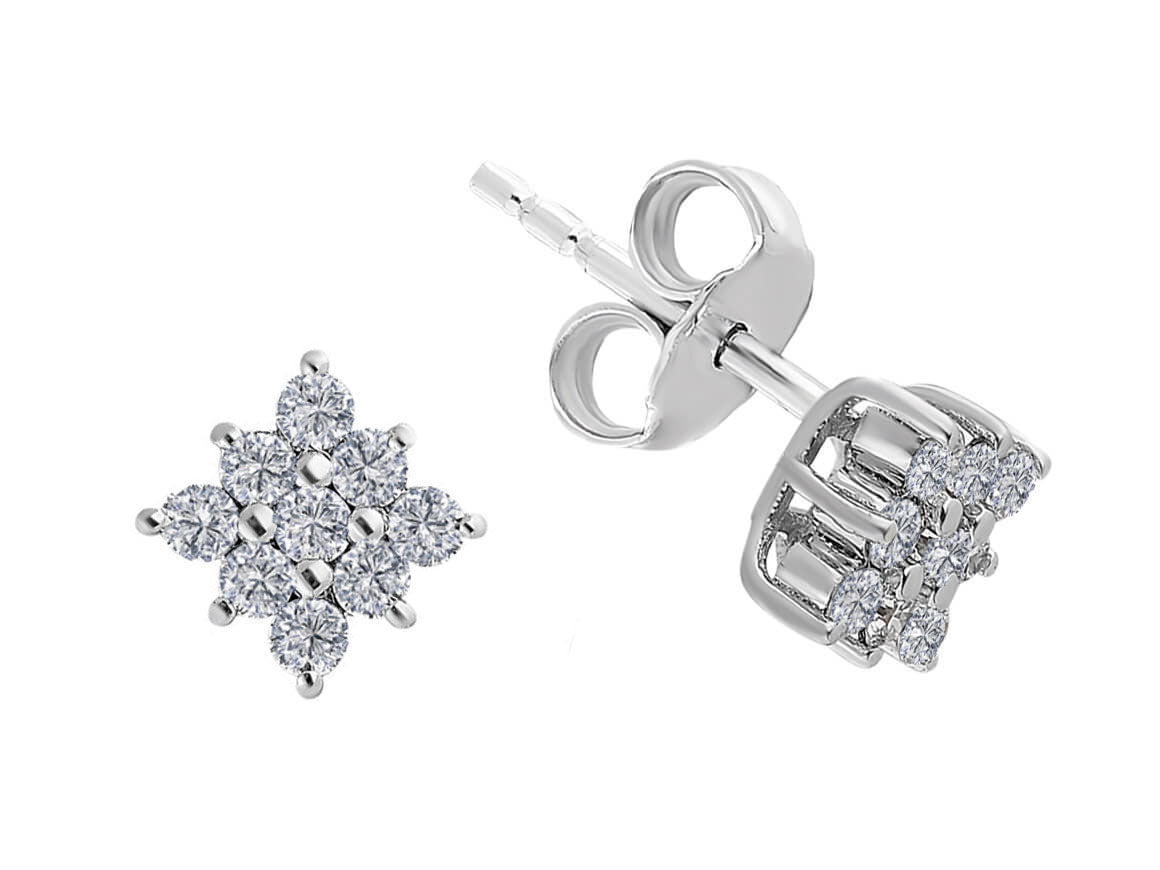 Boucles d'oreilles puces étoile diamant