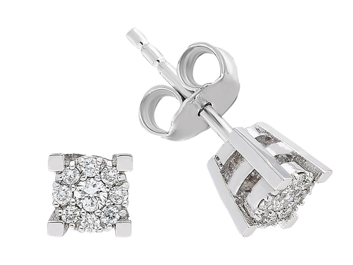 Boucles d'oreilles solitaires à effet diamant de 1,00 carat