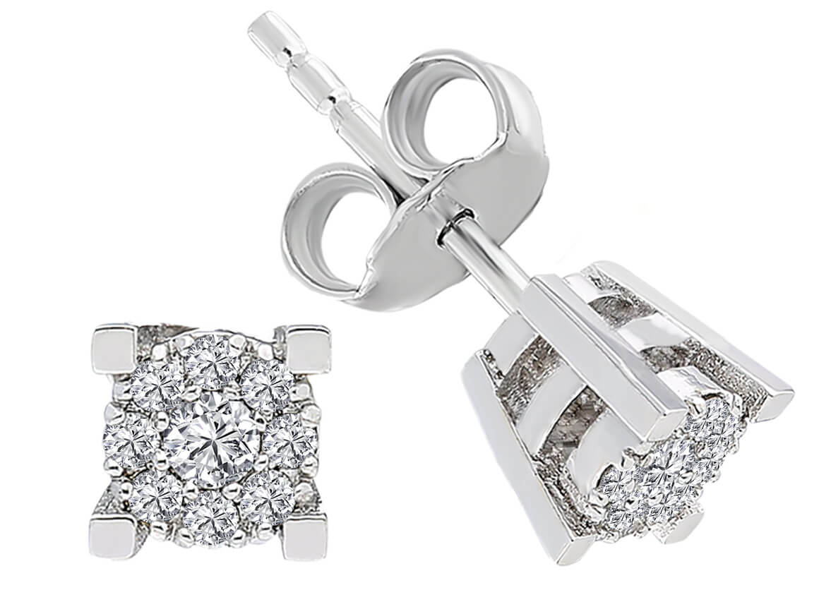 Boucles d'oreilles solitaires effet diamant 1,70 carat