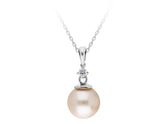 Diamond and drop pearl necklace
