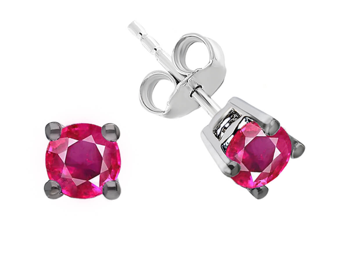 Boucles d'oreilles solitaires avec saphir rose