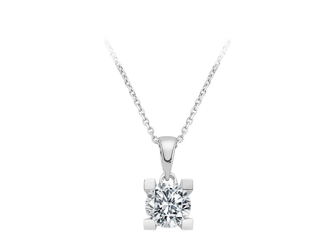 Collier solitaire diamant 0,84 carat
