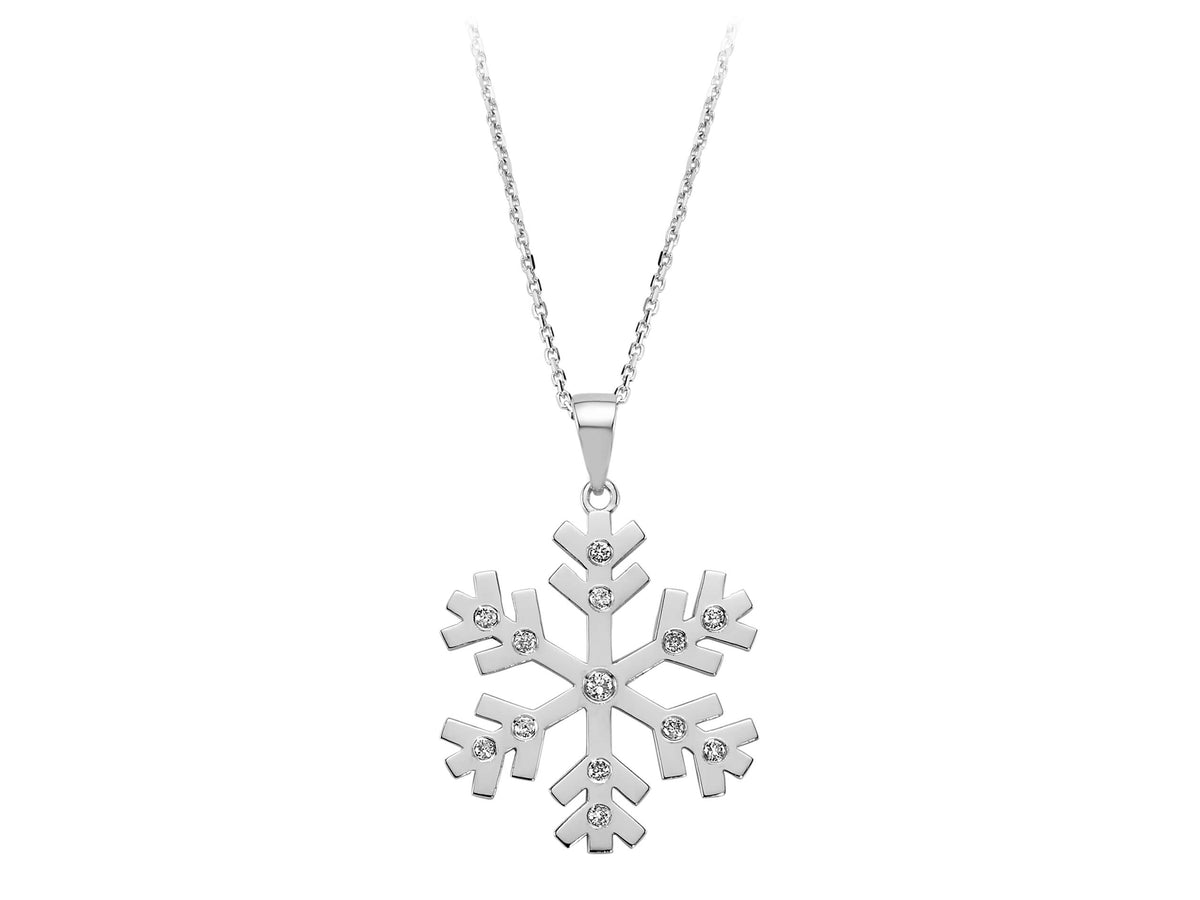 Collier flocon de neige en diamant