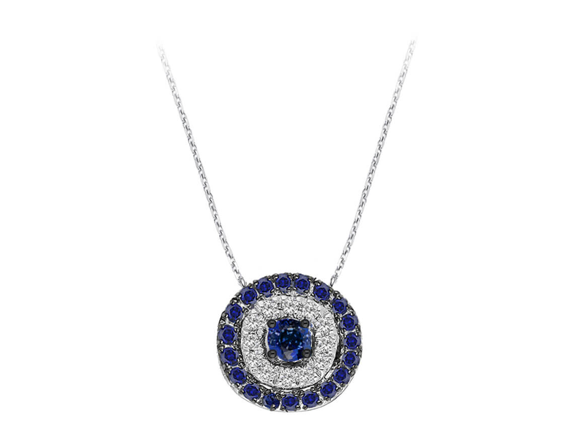 Collier Icône Diamant et Saphir