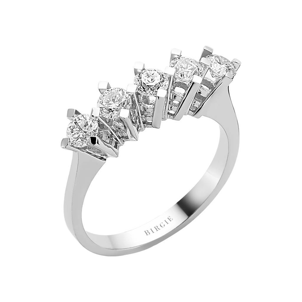 0.91 Carat Diamond 5 Stone Engagement Ring