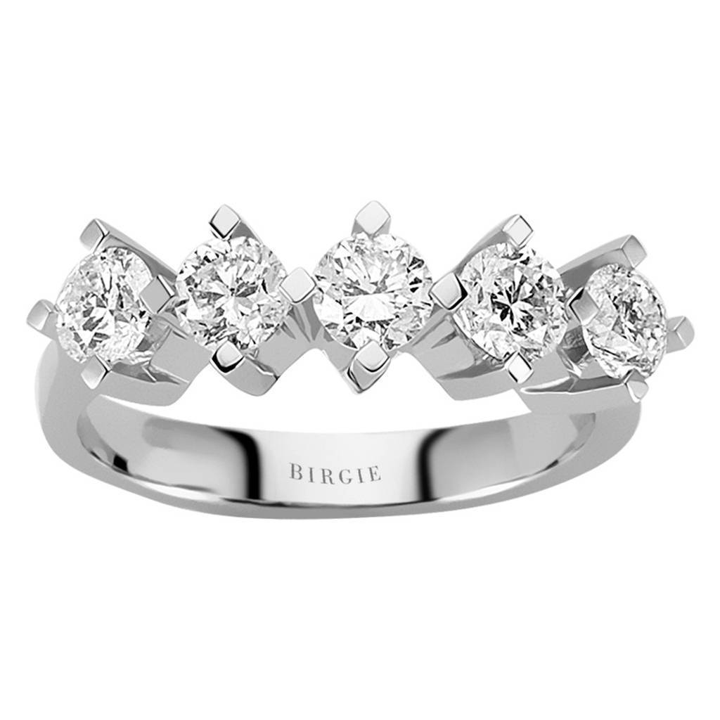 1.48 Carat Diamond 5 Stone Engagement Ring