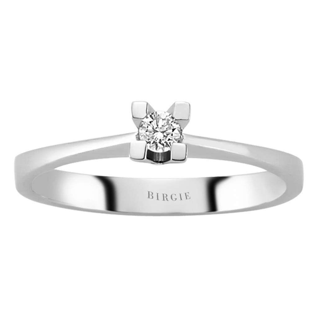 Bague solitaire diamant 0,08 carat