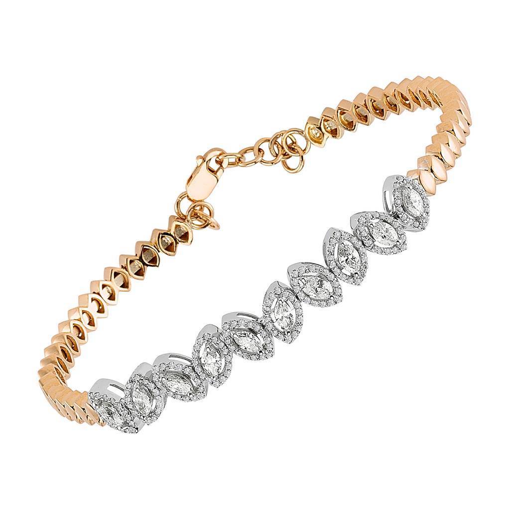 Marquise cut diamond bracelet