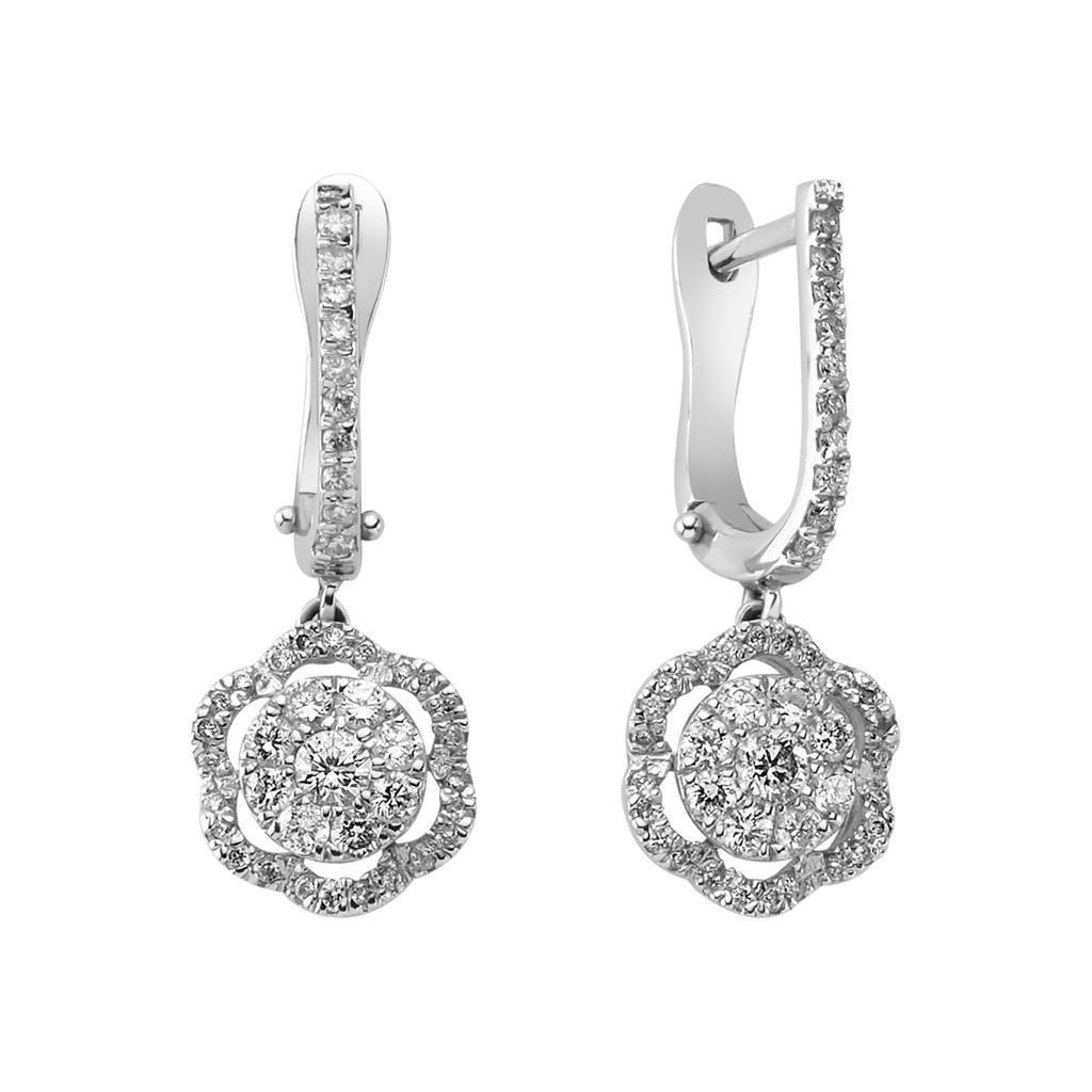 Boucles d'oreilles pendantes en diamant