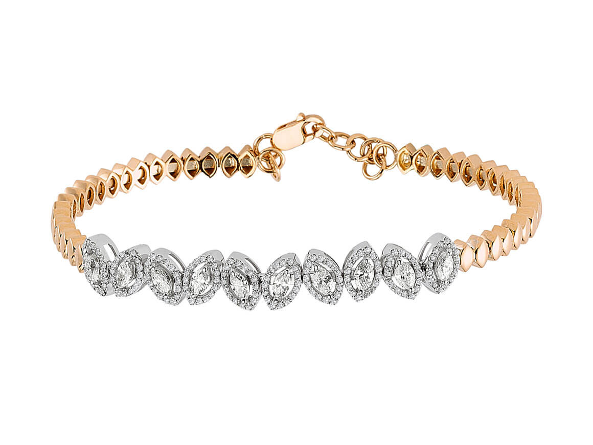 Marquise cut diamond bracelet