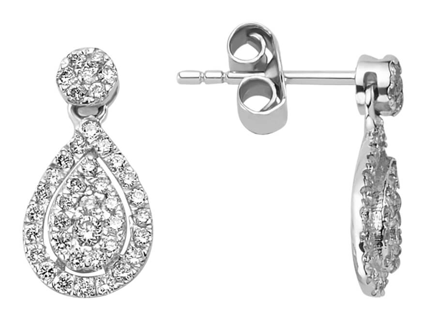 Boucles d'oreilles pendantes diamant love