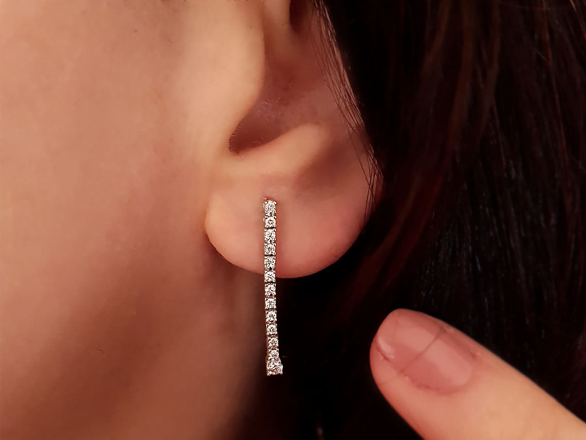 Boucles d'oreilles tennis diamants