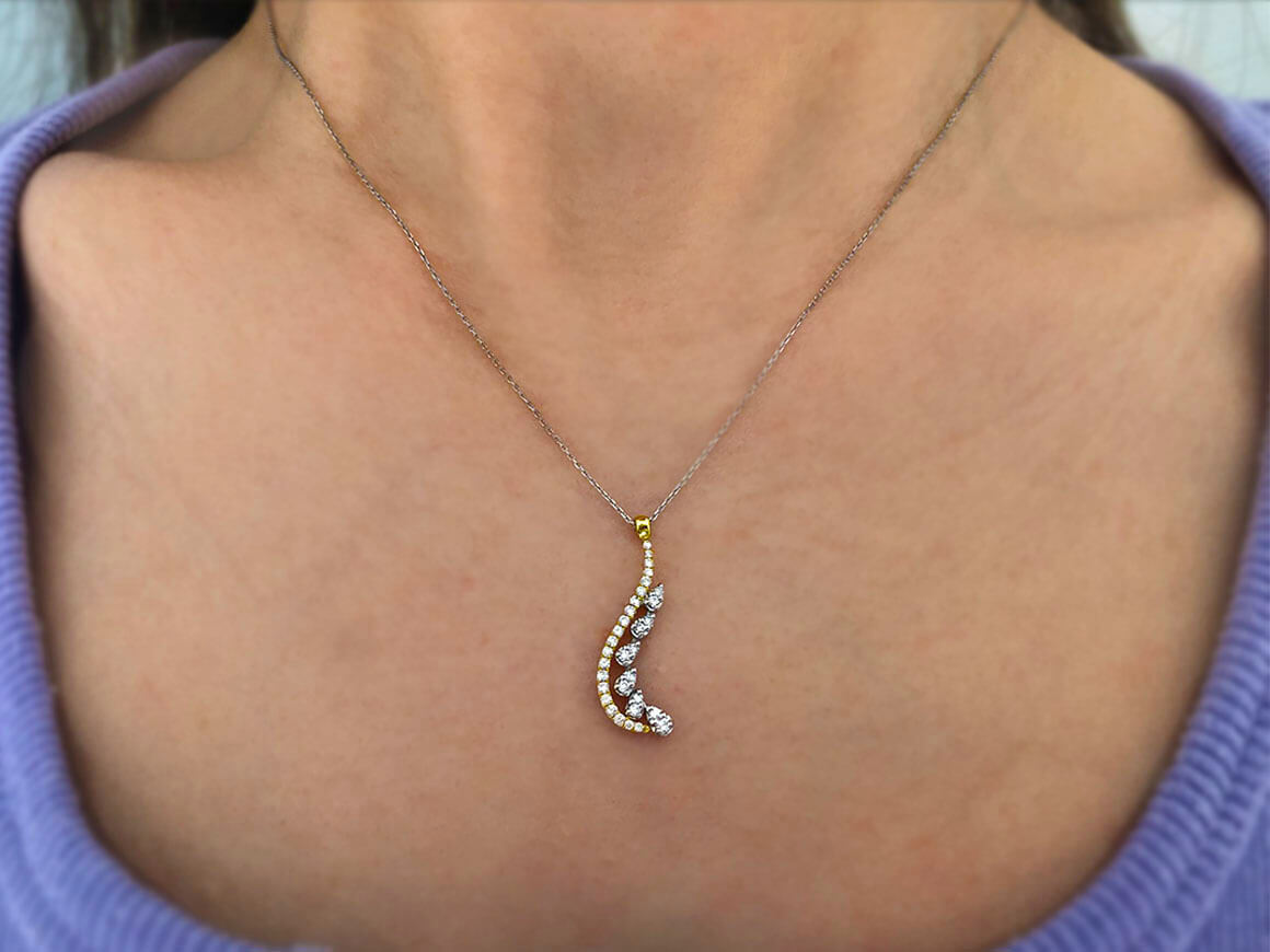 Collier goutte d'amour en diamant