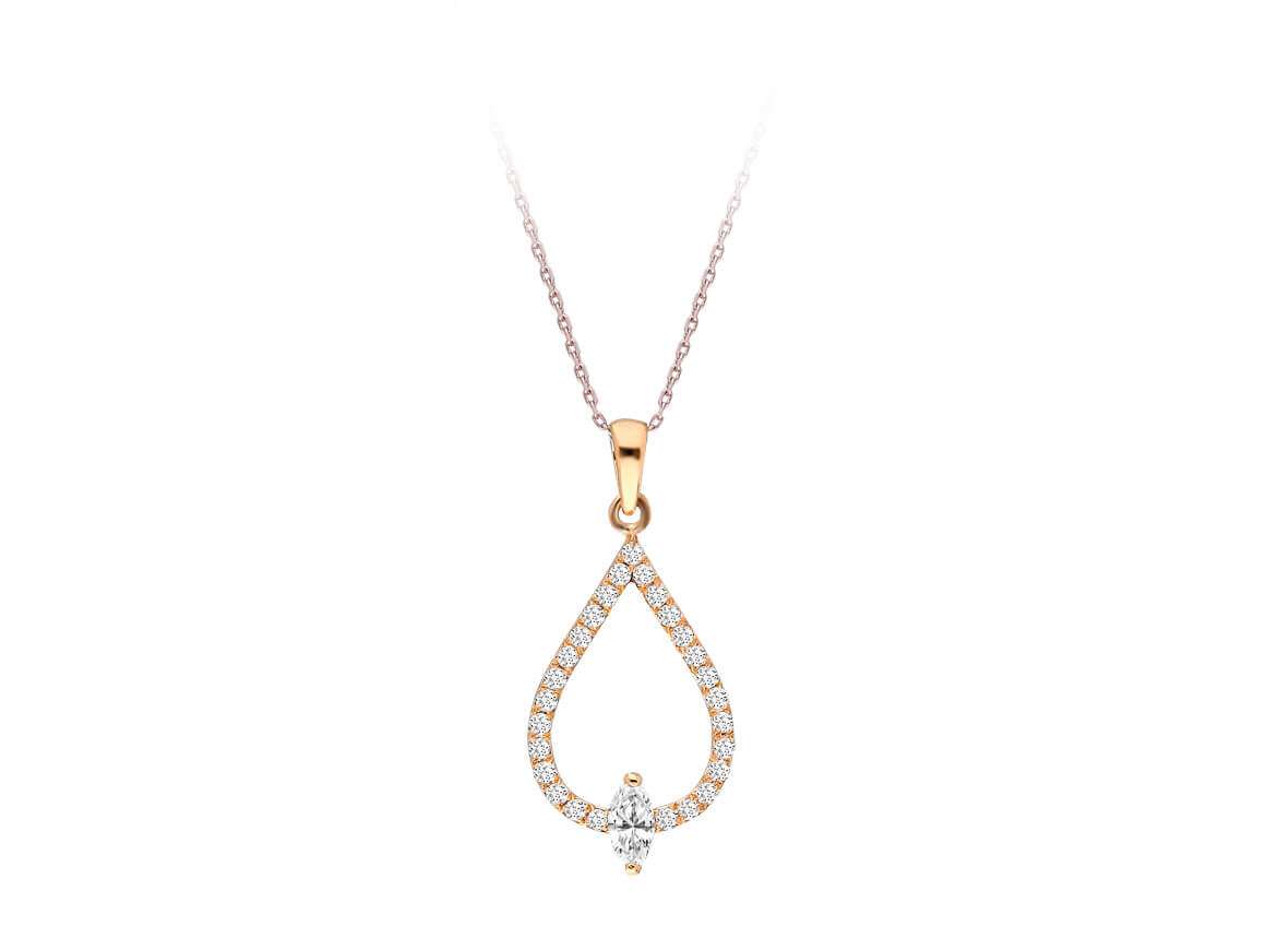 Collier goutte de diamants Marquise