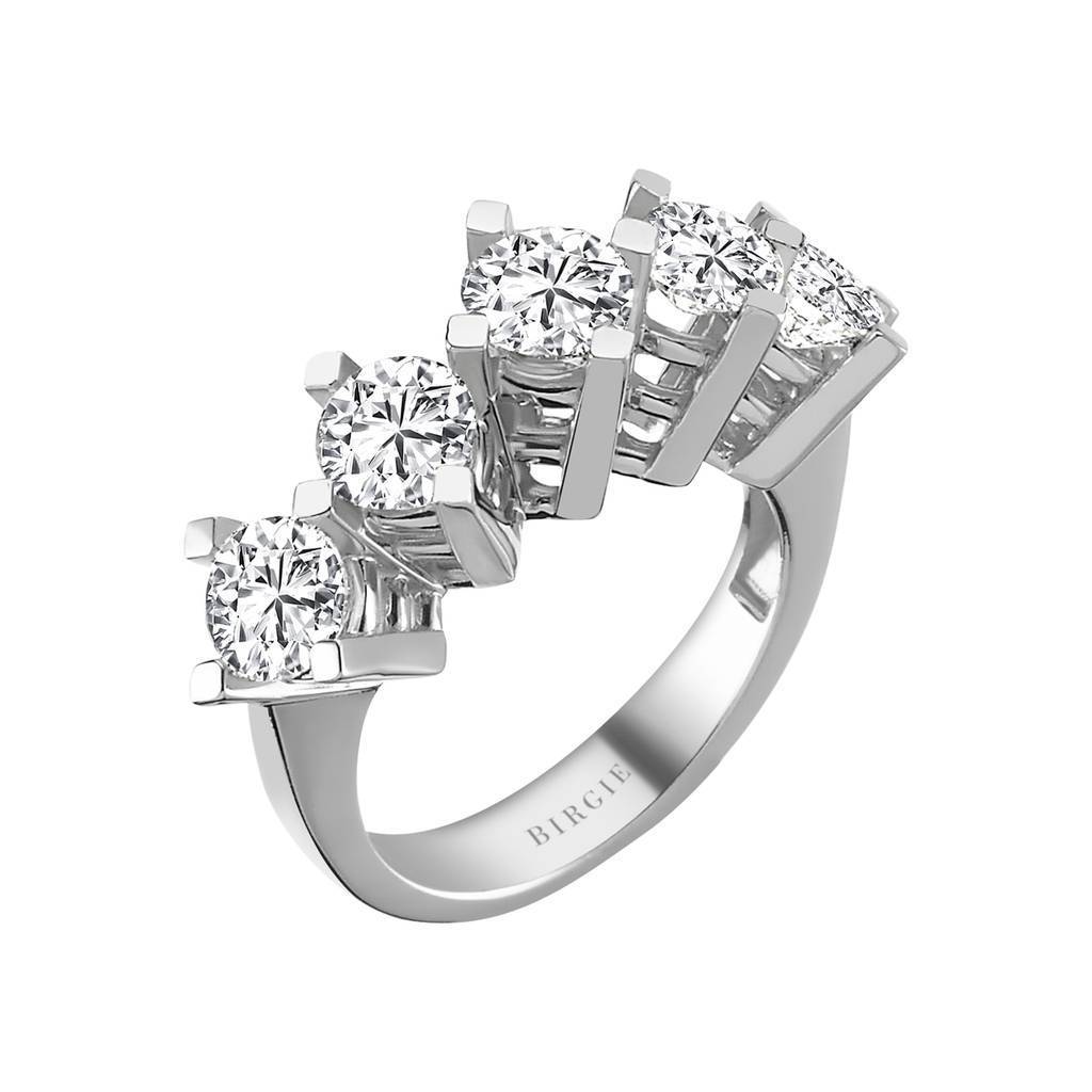 2.37 Carat Diamond 5 Stone Engagement Ring