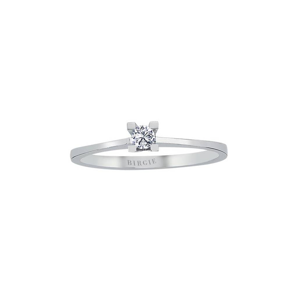 Bague solitaire diamant couleur G de 0,10 carat