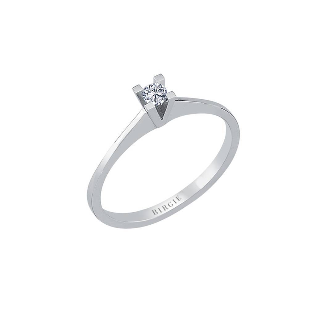 Bague solitaire diamant couleur G de 0,10 carat