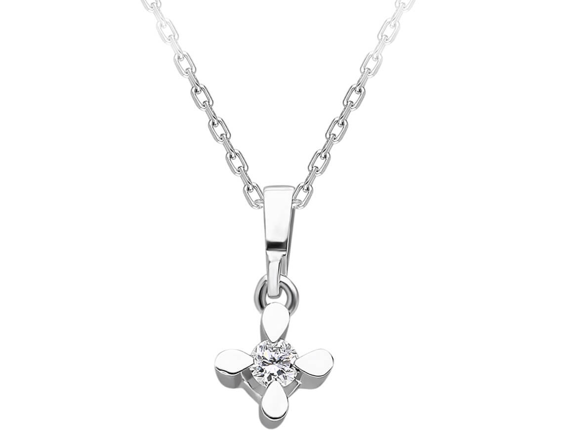 Collier solitaire diamant 0,05 carat