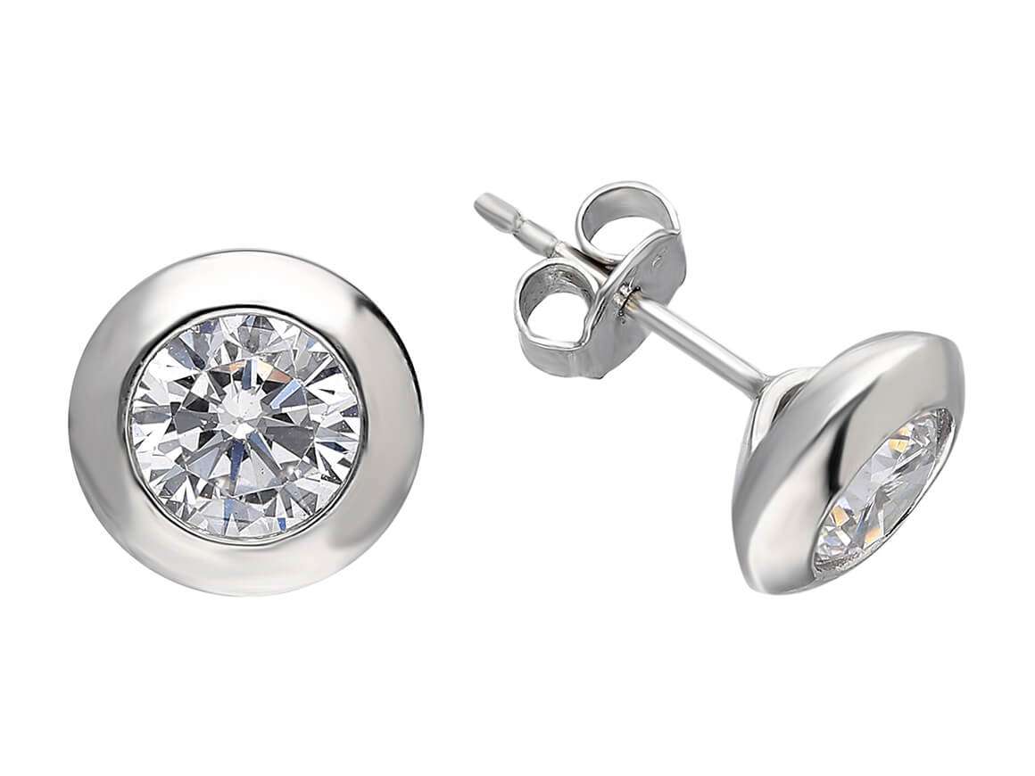 Boucles d'oreilles solitaires diamant 0,90 carat