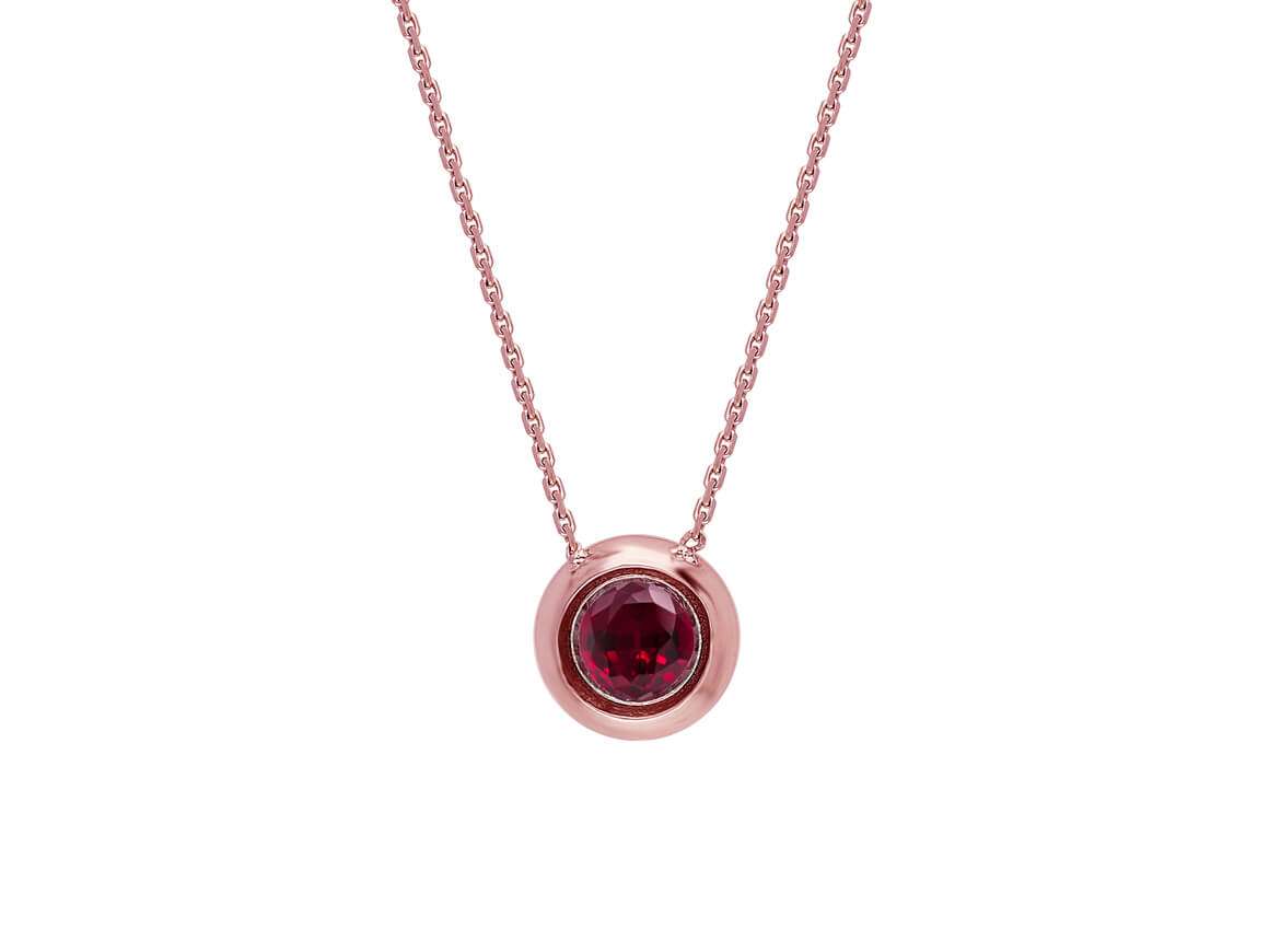 Collier solitaire rubis