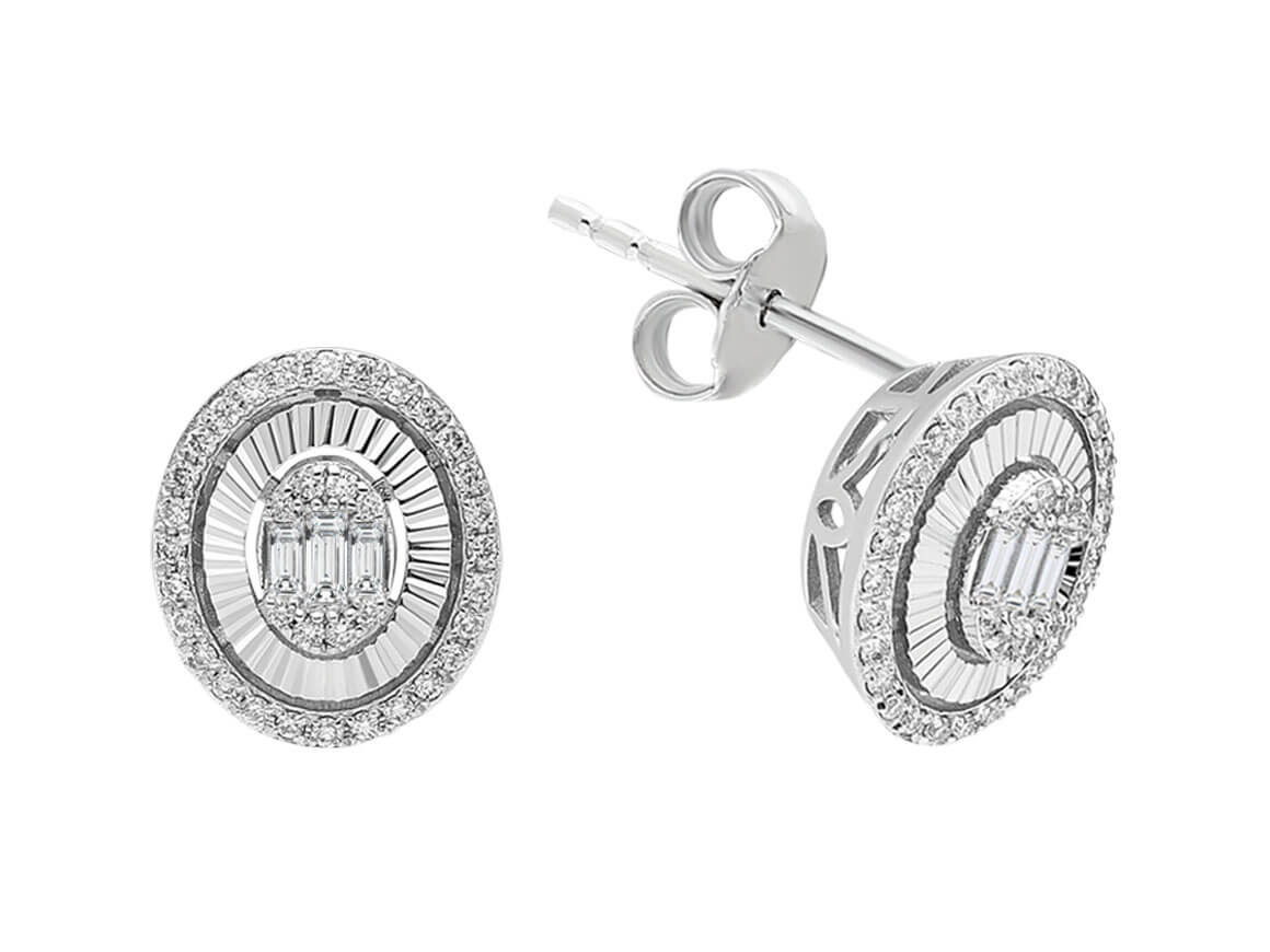 0.40 total carat diamond baguette stud earrings