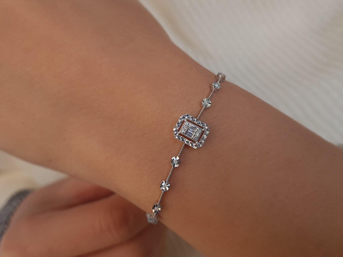 Bracelet diamant baguette