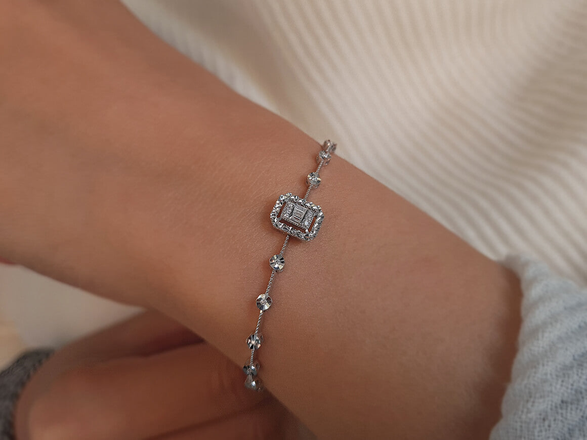 Bracelet diamant baguette
