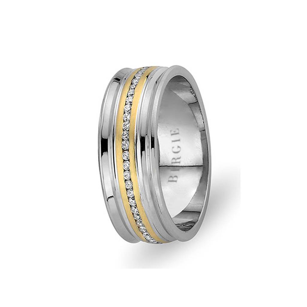 Alliance Cevza en or blanc et jaune avec diamants