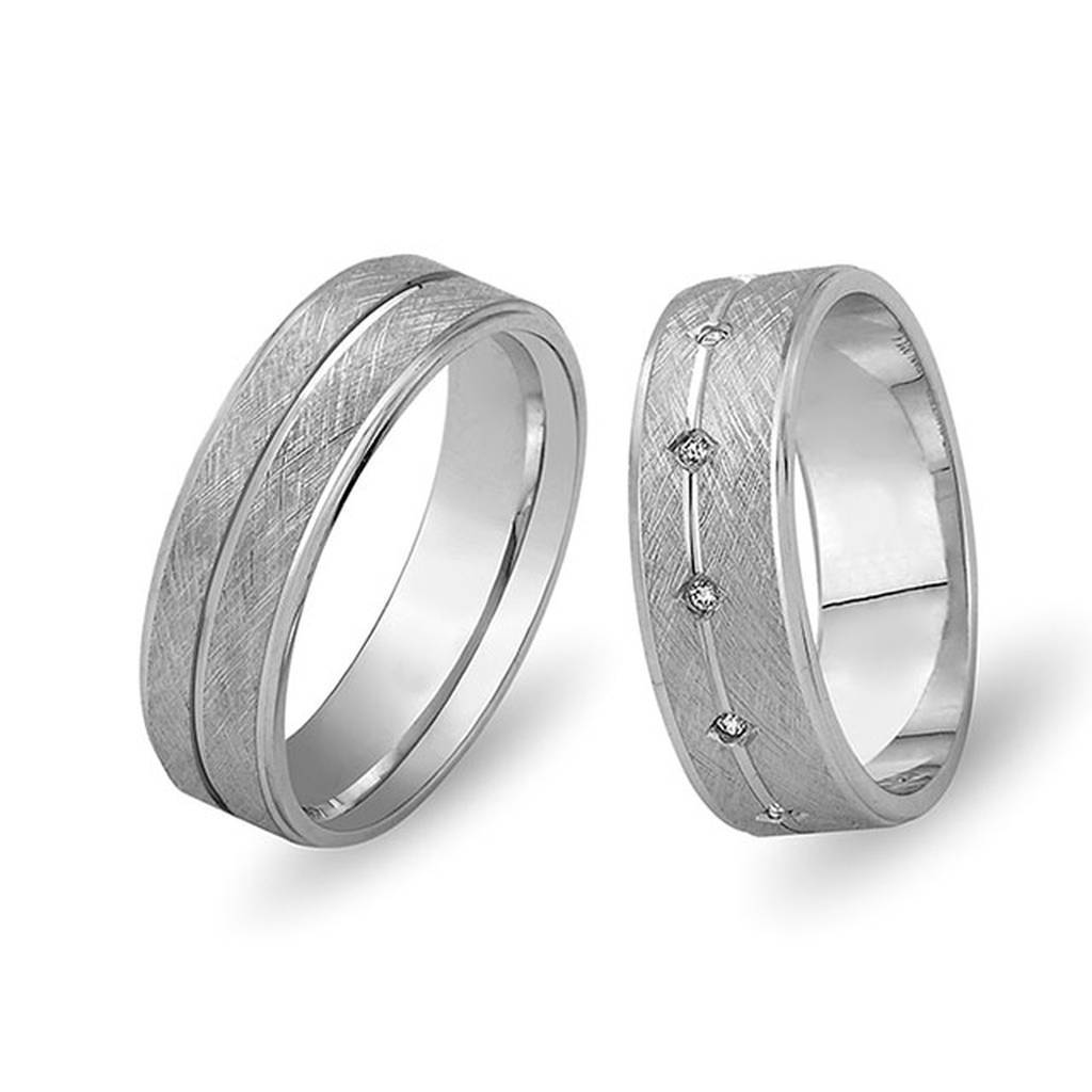Alliance Gulbahar Matt en or blanc avec diamants