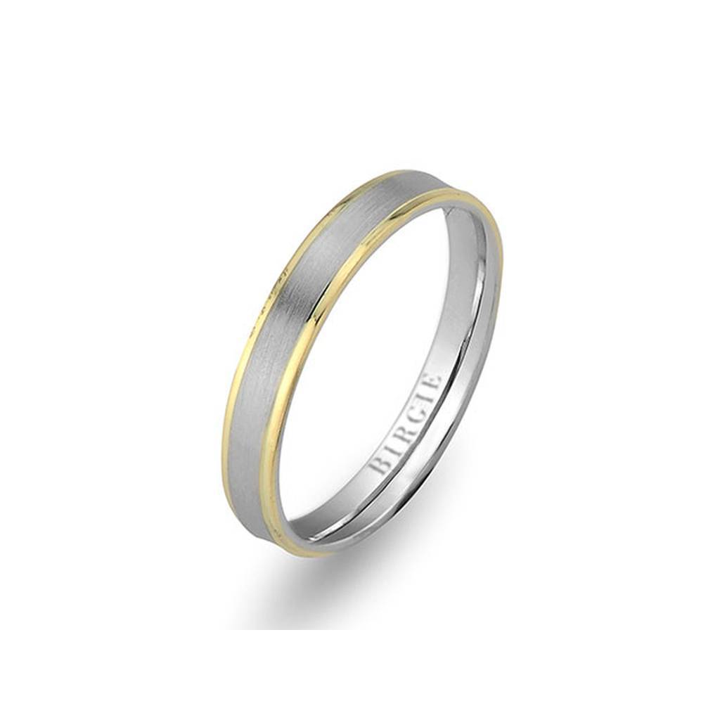 Alliance jonquille en or blanc et jaune