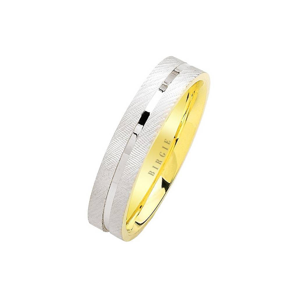 Alliance Tike en or blanc et jaune