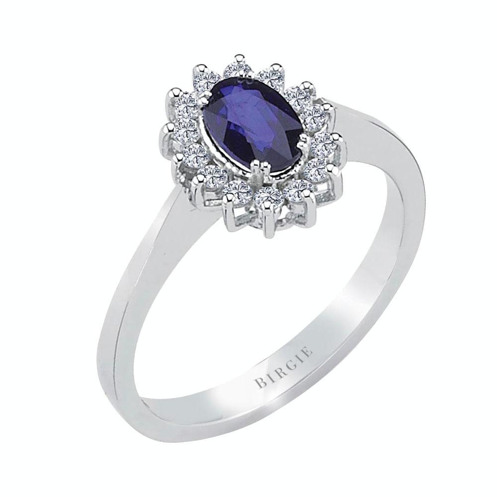 Bague Diamant et Saphir Ovale
